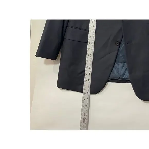 Hickey Freeman Tasmanian Super 130's Wool Double Breasted Coat Business Jacket - Picture 7 of 8